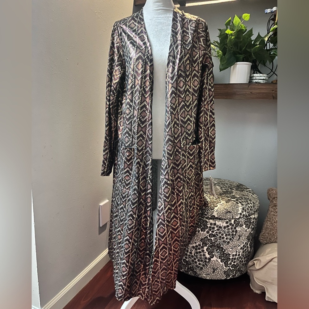 LuLaRoe Sarah Multicolor Diamond Pattern Cardigan